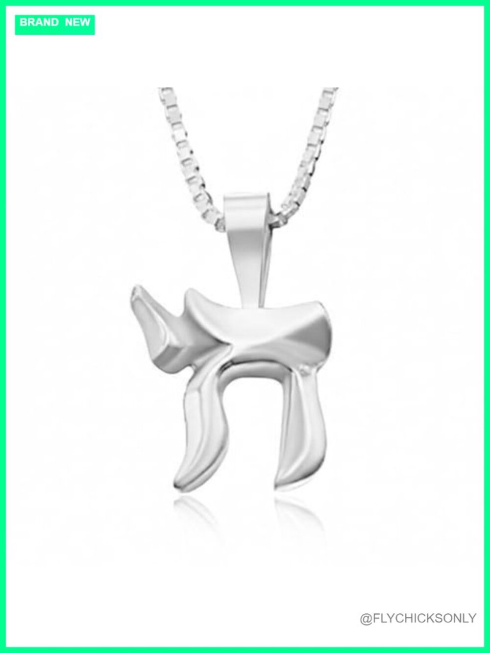 Sterling Silver 925 Chai Necklace Hebrew Symbol Life Unisex